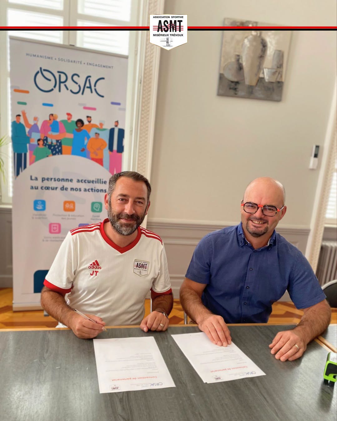 Signature du partenariat entre l’AS Misérieux Trévoux et le DITEP ORSAC Arc-en-ciel